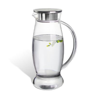 China Sustainable High Quality Glass Drinking Jug Hot Water Pitcher With Handle for sale