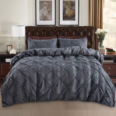 China Dark Gray Luxury Queen Comforter Cover Pillow Case 3 Pcs Anti-Static Bedding Suitable For Master Bedroom Sheets, Pillowcases for sale