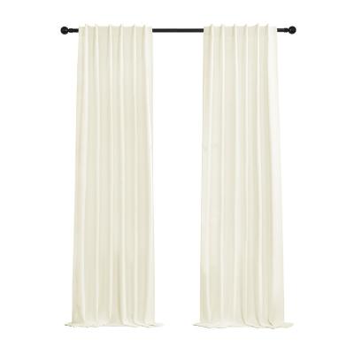 China Shade Drapes Blackout Curtains For Bedroom Cream Color Light Reducing Solid Thermal Insulated Grommet Blackout Curtains For Living Room for sale