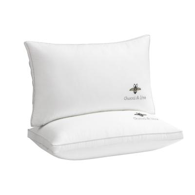 China Series Anti-Static High Quality Professional Custom Embroidery 100% Cotton Super Soft Down Replacement Pillow Hotel Quality Machine Washable for sale