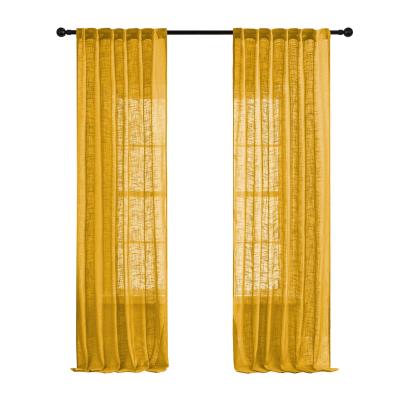 China Pervious Light Up Orange Curtains In Slap- With Rod Pocket Semi Sheer Curtain Drapes Elegant Occasional Toile Textured Window Curtains for sale