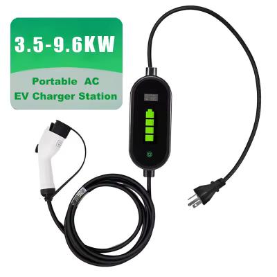 Chine 3.5KW 9.6KW chargeur portable de batterie de voiture électrique 16A 40A EVSE Sae J1772 Type 1 à vendre