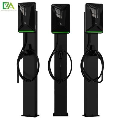 China 220V 380V 7kW 11KW 22KW Black Column Type AC Charging Pile For Household Electric Vehicles for sale