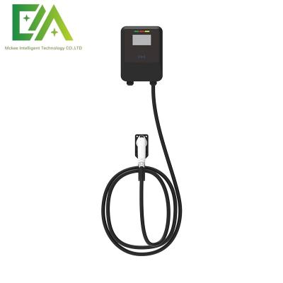 China 7KW 11KW 22KW Black Wall-Mounted Electric Vehicle Single Gun AC Charging Pile / Commercial Portable Charger for sale