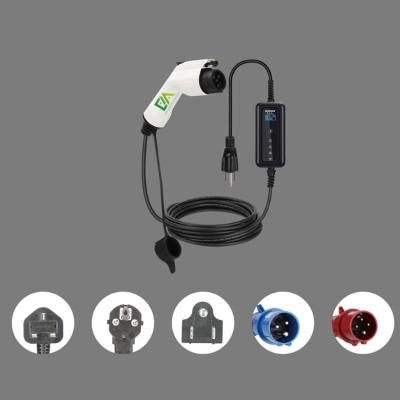 China Electric Car 16A  3.5KW Current Can Be Switched Portable Evse Electric Car Charger for sale