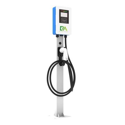 China 7KW 11KW 21KW Blue And White Column / Floor Type Single Gun Electric Vehicle AC Charging Pile Household / Commercial for sale