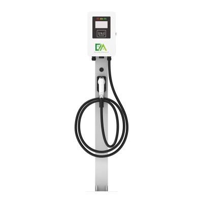 China Home 7KW 11KW 22KW 32A White Column Type Single Gun Electric Vehicle AC Charging Pile for sale