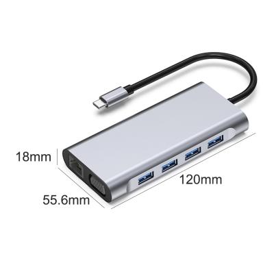 China FOR laptop spend ports multiport usb hub adapter usb type c hub adapter laptop docking station 11 in 1 usb c hub for sale