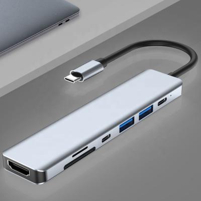 China Charging+Data Transfer+Video Output 7 in 1 Multifunction Hub Laptop Adapter with PD Power for sale