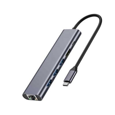 China FOR Laptop Expend Ports Usb3.0 Rj45 To LAN 1000Mbps Usb C Hub Hd-MI Adapter 6 In 1 Hd MI Type C PD Adapter Usb C Hub 6 in 1 LAN for sale