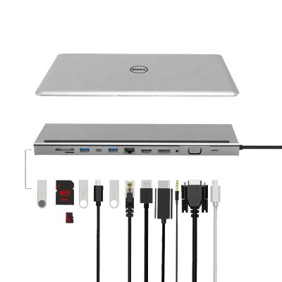 China Video Transfer + Charging+ 8K Network Show DP Usb C Docking Station Mst Usb Port Hub 12 PD 100W Rj45 Lan Type C Hub Port Docking for sale