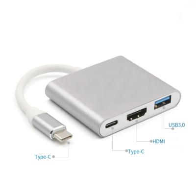 China FOR Laptop Expend Aluminum Type C Ports Hub 4K 30Hz 3 In 1 Usb Adapter Adaptador Usb C Hub 3 Hd-MI PD 87W PD Type C Type C 3.0 for sale