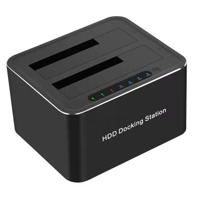 China Aluminum USB3.0 Bay Hdd Enclosure Duplicator 5Gbps Hard Drive Disk Hdd Docking Station Support 2pcs HDD At The Same Time Dual for sale