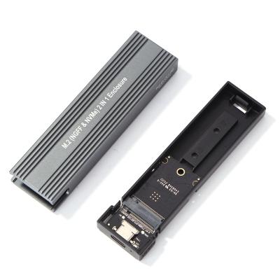 China Black C Usb3.1 10Gbps Extenal SSD Case Pcie SSD Case Aluminum Tool Metal Screwless Type To Sata Switch Case For Notebook for sale