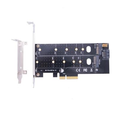 China Pcie BM Key SSD Dual Ngff Adapter Support Nvme M2 Protocol In 1 Riser Card Expression M2 Nvme Adapter pcie M.2 Nvme SSD To Riser Adapter Card pcie for sale