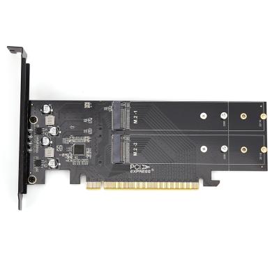 China four-disk nvme expansion card dual nvme pci6 to pcie m2 pcie adapter 4 port m2 nvme m key ssd to pcie x16 to 4 bay nvme raid nvme au pcie converter for sale