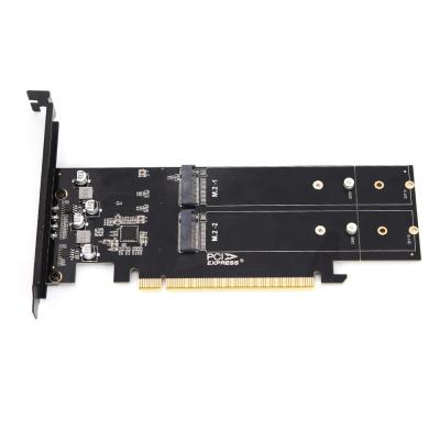 China PCI6 four-disk nvme expander 22110 nvme m.2 ngff sda to pcie x4 adapter card pcie x16 4 port m.2 nvme ssd adapter for sale