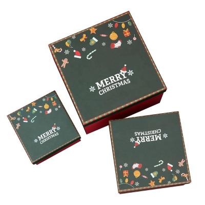 China Recycled Materials Sky And Earth Cover Christmas Gift Box Different Sizes Christmas Gift Box Decoration for sale