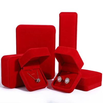 China Wholesale Custom Jewelry Package Factory Logo Jewelry Packaging Ring Pendant Gift Bracelet Black Velvet Jewelry Box for sale