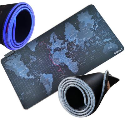 China Wholesale Luminous Sublimation Custom Gaming RGB Logo RGB Desk Mat Water Resistance Extra Large RGB Gaming Mouse Pad for sale