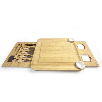 China Sustainable Customized square round bamboo rotary cheese grater  cheese tools cheese board for sale