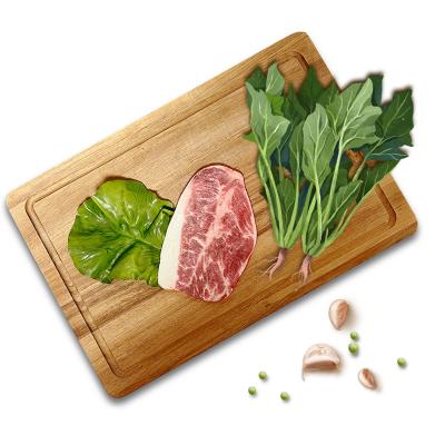 China Sustainable kitchen reversible meat vegetables pizza cheese rectangle natural acacia wooden bamboo butcher cutting board Chopping Block for sale