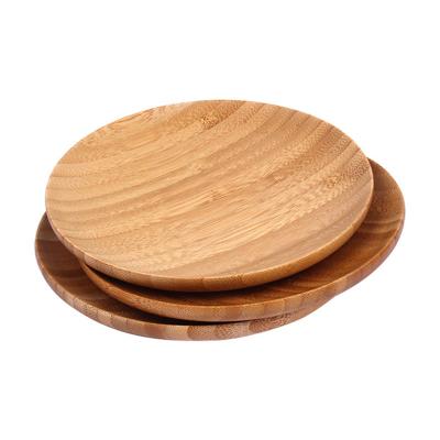 China Sustainable custom wholesale restaurant cake dry fruit food storage tray container packaging bamboo wood luxury serving plates and dishes for sale