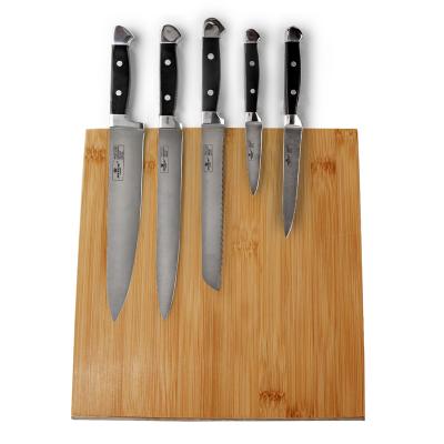 China Sustainable kitchen counter wholesale knife block holder integrated storage rack stand bamboo wooden magnetic knife holder for sale