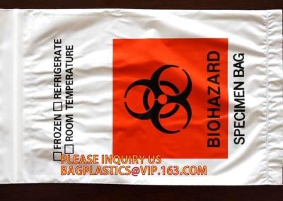 China Biohazard specimen zipper bag Customized, zipper specimen store plastic biohazard bag manufacture sell, laboratory test for sale