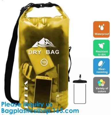 China Colored 15Liter Shiny Clear Window Water Proof Dry Bag Ultralight Outdoor Waterproof Dry Storage Bag For Sports for sale