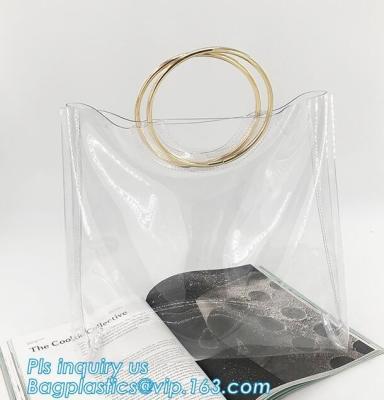 China pvc shoulder bag girls one shoulder bag for college, transparent handbag tote shoulder PVC sling clear vinyl beach bag for sale