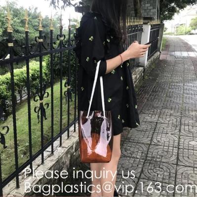 China Cheap Promotional Ecofriendly Reusable Clear Pvc Mesh Tote Reusable Shopping Bag,Shoulder Transparent Shopping Bag pack for sale