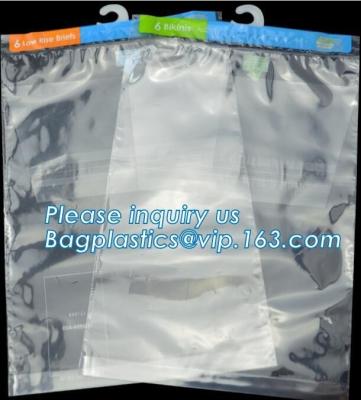 China Hanger Plastic Hook Bag for Packaging on Festivals,Hanger PVC bed sheet packaging bag with buttons,Stationery Set Transp for sale