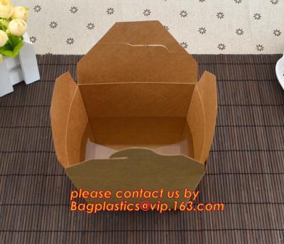 China brown kraft cardboard burger box for hamburger food with logo printing, Food Grade Paper box, Lunch box, Bento box, Frie for sale