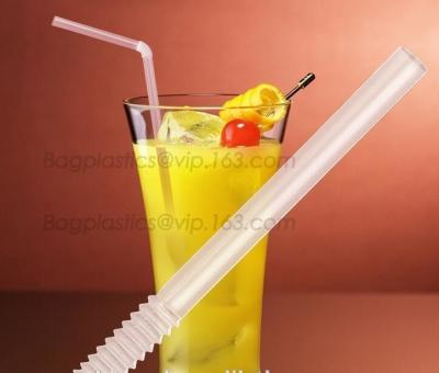 China Corn starch 100% biodegradable PLA drinking straw, PLA straw for cold drink plastic cup, 100% compostable flexible straw for sale