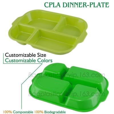 China biodegradable plastic melamine fast food 5 compartment divided lunch, hospital food plate, custom disposable food storag for sale