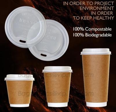 China Biodegradable Eco friendly Disposable Cornstarch CPLA Cup,hot sale plastic coffee cup lid manufacturers fit for paper co for sale