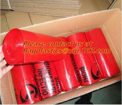 China Medical Biohazard Waste Garbage Bag, biohazard drawtape trash bag, hospital garbage bag, biohazardous refuse bag, bageas for sale