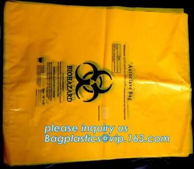 China medical waste disposal plastic bag Biohazard garbage bags, medical disposable bag, disposable lab medical biohazard wast for sale