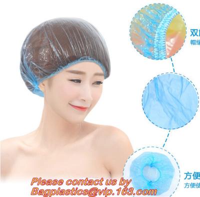 China LDPE/HDPE customized plastic PE hotel disposable shower cap,eco biodegradable plastic waterproofing Shower cap Hotel cap for sale