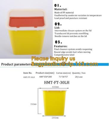 China Plastic Hospital Medical Disposal Waste Sharp Container,plastic round sharps disposal container with lid BAGEASE PACKA for sale