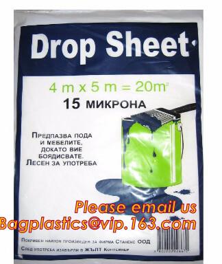 China plastic disposable cover sheet to protect the furniture, Plastic protective drop cloth/ dust sheet/cover film for sale