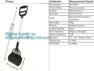 China Clean Pick Up Pet Plastic Waste Tool,Factory Price Long Handle Dog Poop Scoop, Dog Accessories Pooper Scooper, foldable for sale