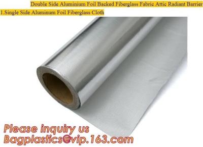 China Double side Aluminium foil backed fiberglass fabric attic radiant barrier cloth,aluminium foil woven cloth, bulding mate for sale