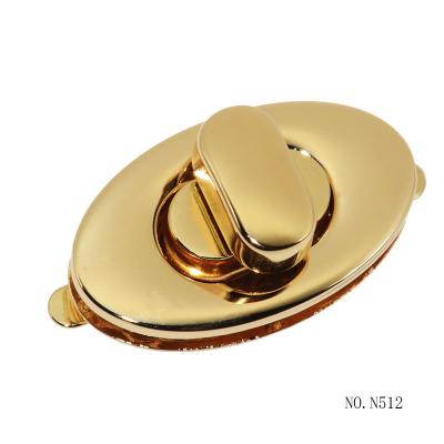 China Round Bag Accessories Metal Twist Turn Lock Decorative Lady Bag Lock Hardware Metal Lock Bag Accessories for sale