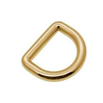 China High Quality 20 Mm Light Gold D Ring Fashion Metal D-Clip Buckle Handbag Accessories Factory Price Wrinkle For Purse for sale