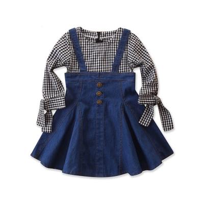 China Breathable Fashionable Denim Dress Girls One Piece Dress, Korean New Design Fashion Little Girls Denim Dress for sale