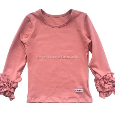 China High Quality Plus Size Girls Icing Fitted Shirts Bulk Ruffle Wholesale Shirts For Kids Latest Design Girls Tops for sale