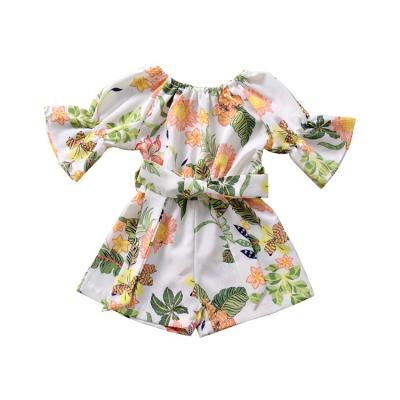 China Breathable/Washable Short Sleeve Romper Overalls New Summer Toddler Baby Floral Sunsuit Pattern Outfits Teams for sale