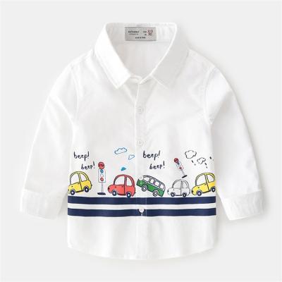 China 2019 Viable Autumn Long Sleeve Car Print Shirts Kids Boys Shirts For Boys Cotton Fashion Brand Baby Boy Tops for sale